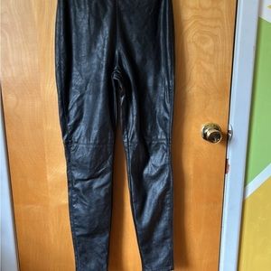 Divided black faux leather pants size 4